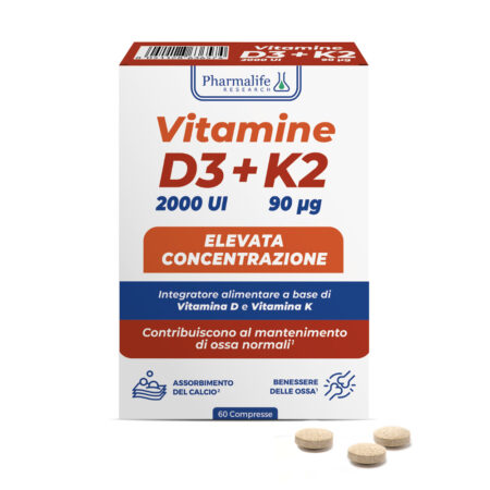 Vitamine D3 + K2 60 cpr