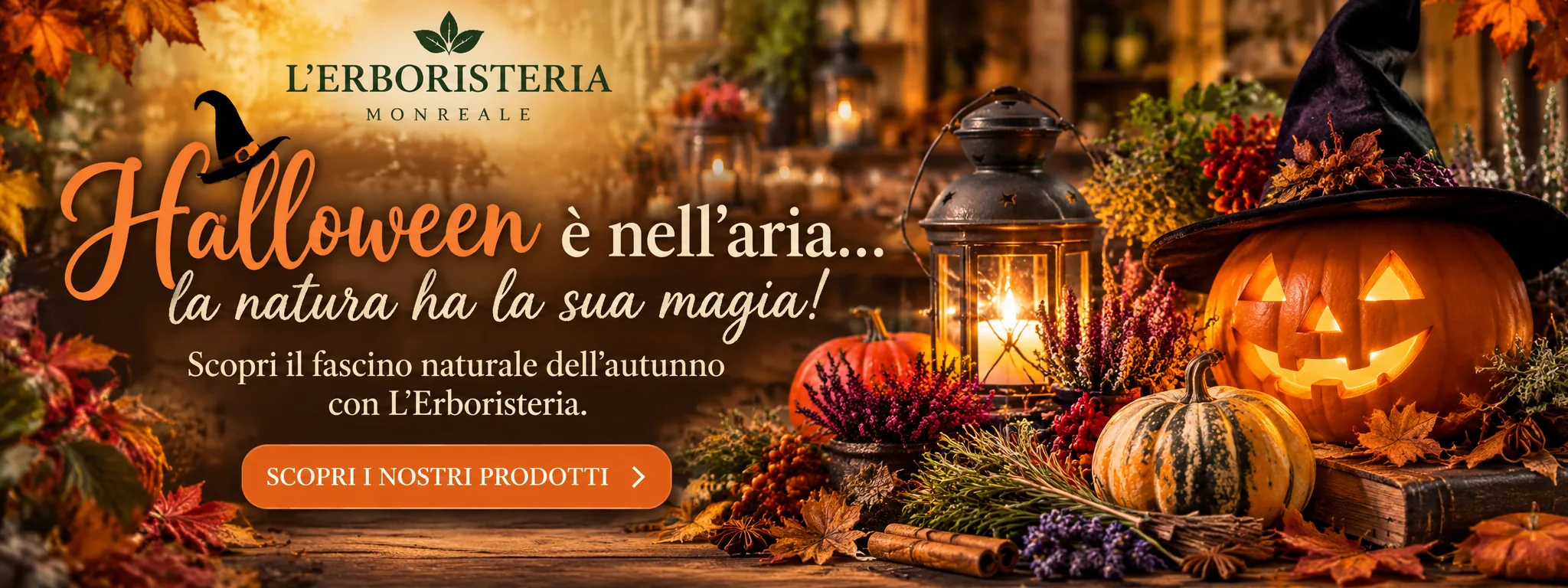 Halloween all'Erboristeria Monreale, zucche ed erbe autunnali