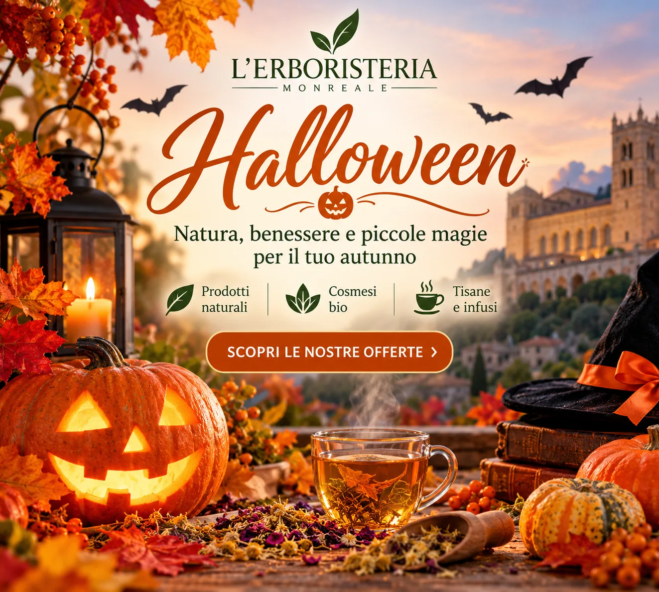 Banner Halloween L'Erboristeria Monreale per smartphone