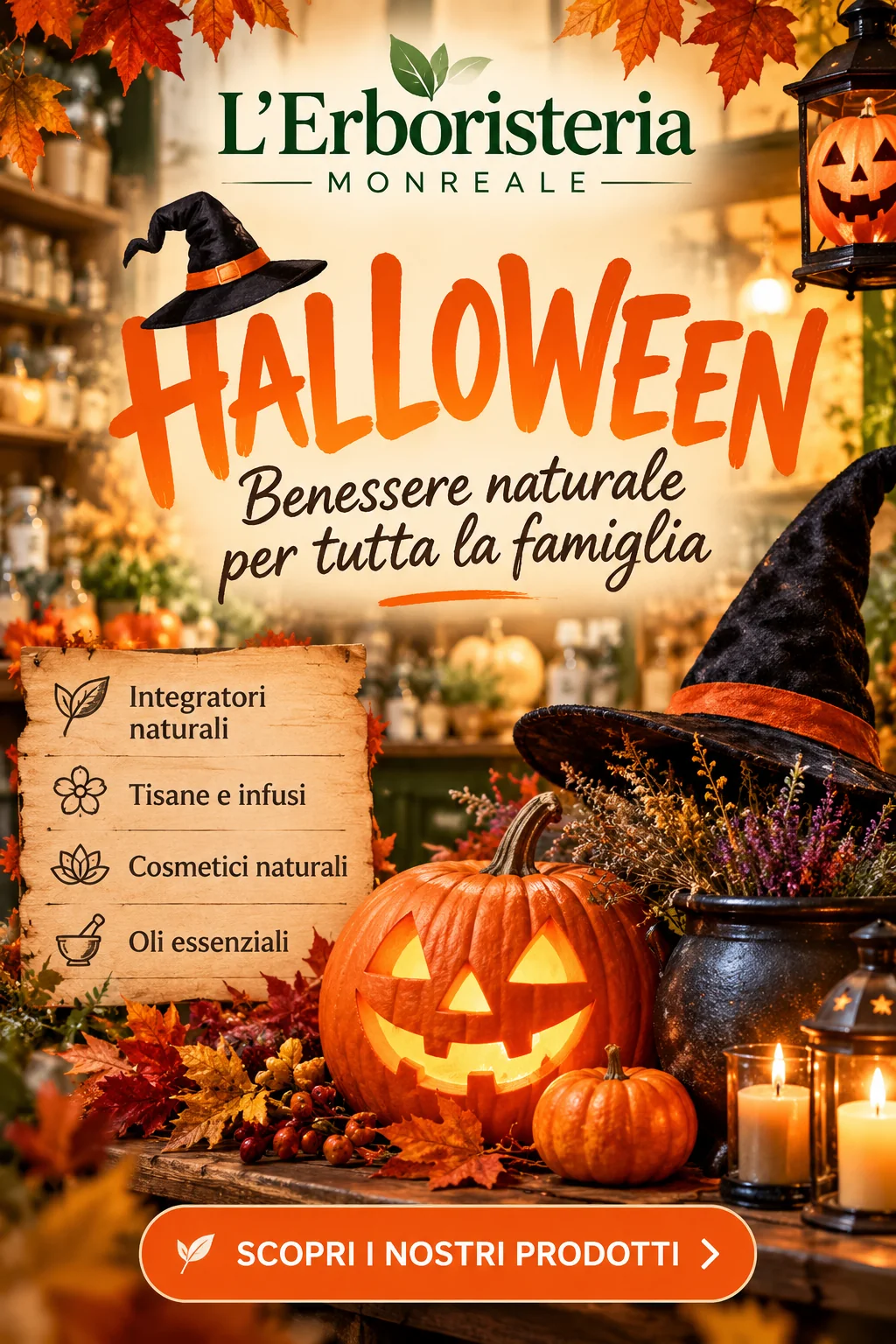 Halloween L'Erboristeria Monreale banner verticale smartphone